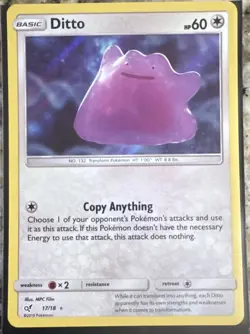 Pokemon Ditto Holo Rare 17/18 Detective Pikachu 60 HP English 2019 Card - Image 1