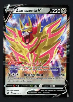 Zamazenta V 098/159 Crown Zenith Ultra Rare Pokemon TCG - Image 1