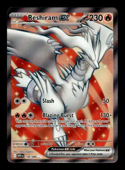 Reshiram ex 158/086 SV: White Flare Holofoil Ultra Rare Pokemon TCG - Image 1