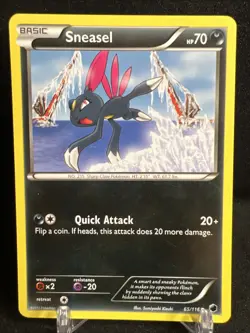65/116 Sneasel Common Pokemon TCG Black & White Plasma Freeze Card - Image 1