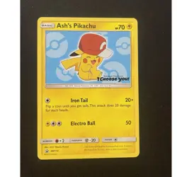 Pokemon Ash's Pikachu Promo SM113 70 HP I Choose You Regular English - Image 1