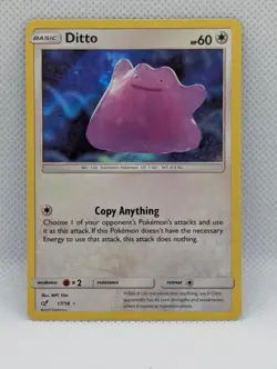 DITTO 17/18 ULTRA RARE DETECTIVE PIKACHU POKEMON HOLO LP DITTO - Image 1