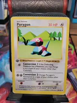 Pokemon Card - Porygon Base Set (Shadowless) 39/102 Uncommon 1st Edition - Image 2