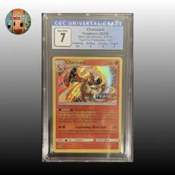 Pokemon Card, Charizard Holo Team Up Prerelease SM158 CGC 7, Near Mint, 2019 - Image 1