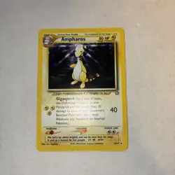 Pokemon TCG Ampharos Neo Genesis Holo Rare Card 1/111 Moderately Played - Image 1