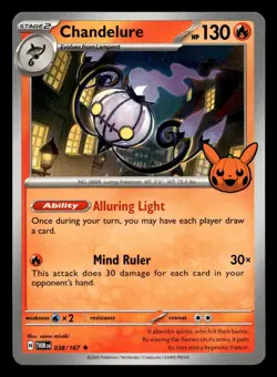 Chandelure 038/167 Trick or Trade Stamped Pokemon NM - Image 1