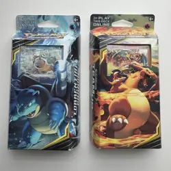 Charizard & Blastoise Sun And Moon Team up Theme Deck Pair | Pokemon Cards - Image 1