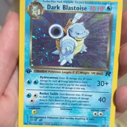 Pokemon Dark Blastoise 3/82 Team Rocket 1st Edition Holo Rare SWIRL Pokemon Card - Image 1