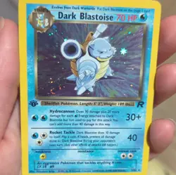 Pokemon Dark Blastoise 3/82 Team Rocket 1st Edition Holo Rare SWIRL Pokemon Card - Image 2