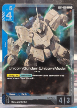 Unicorn Gundam Mode GD01-005 Newtype Rising Foil Holo Card Game NM Rare RX-0 - Image 1