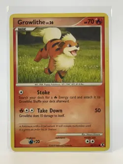Pokemon TCG 2009 Rising Rivals Growlithe LV.26 63/111 Basic Common Card - Image 1