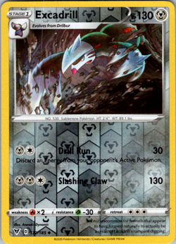 Excadrill 122/185 Vivid Voltage Reverse Holo Uncommon Pokemon Card Pokemon TCG - Image 1