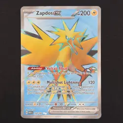 Pokemon TCG Card Zapdos ex 192/165 Scarlet Violet 151 Full Art Holo - NM - Image 1