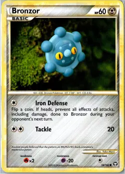 Pokemon Card - Bronzor 58/102 HGSS Triumphant 2010 Common Moderately Played - Image 1