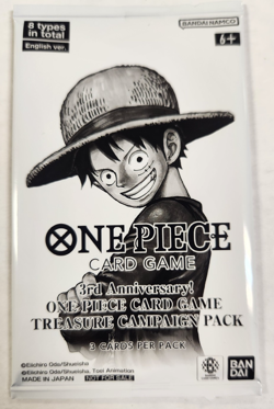 One Piece 3rd Anniversary! Treasure Campaign Pack Sealed New - 3 Cards Per Pack - Image 1