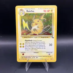 Raichu 14/62 Fossil Holo Rare Stage 1 90 HP English Unlimited Pokemon TCG - Image 1