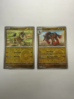 Pokemon TCG Mudbray 091 & Mudsdale 092 Reverse Holo Bundle - Image 1