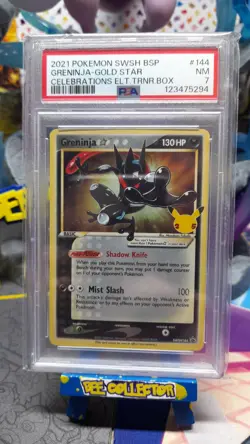 Pokemon tcg celebrations holo Greninja Gold Star promo SWSH144 PSA 7 NM - Image 1