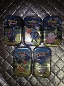 Pokemon TCG - Ascended Heroes Mini Tin Art Set Factory Sealed/New Lot Of 5 - Image 1