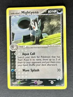 Pokemon TCG Team Aqua's Mightyena 30/95 Regular Uncommon MP Condition - Image 1