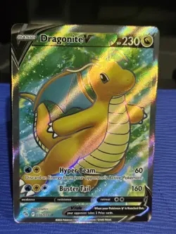 Pokemon TCG Dragonite v Full Art Holo Ultra Rare Card Pokemon Go 076/078 NM/M - Image 1