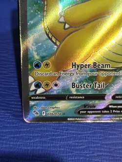 Pokemon TCG Dragonite v Full Art Holo Ultra Rare Card Pokemon Go 076/078 NM/M - Image 4
