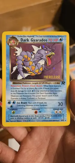Pokemon Dark Gyarados Rare Holo Prerelease 8/82 70 HP Card 1999 English - Image 1