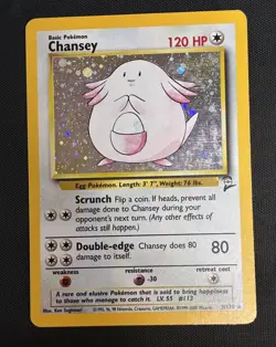 Chansey 3/130 Base Set 2 Holo Rare Pokemon Card - Image 1