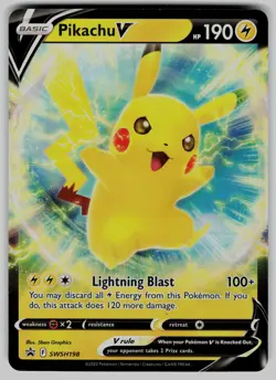 Pikachu V SWSH198 Holo Promo Sword & Shield Promo Pokemon Near Mint - Image 1