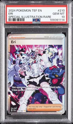 2024 POKEMON TEF EN-TEMPORAL FORCES SPECIAL ILLUSTRATION RARE #210 ERI PSA 10 - Image 1