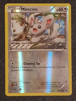 Pokemon TCG Minccino Fates Collide 86/124 Reverse Holo Near Mint - Image 1
