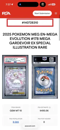 Mega Gardevoir EX 178/132 - PSA 10 (Mega Evolution) - Pokemon TCG - Image 3