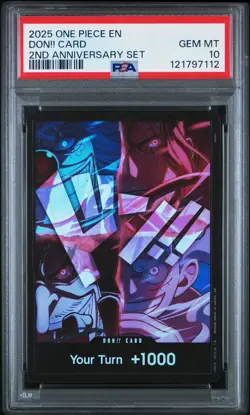2025 ONE PIECE ENGLISH VERSION 2ND ANNIVERSARY SET DON!! CARD PSA 10 - Image 1