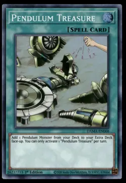 Pendulum Treasure DAMA-EN068 Super Rare Yu-Gi-Oh 1st Edition Near Mint - Image 1