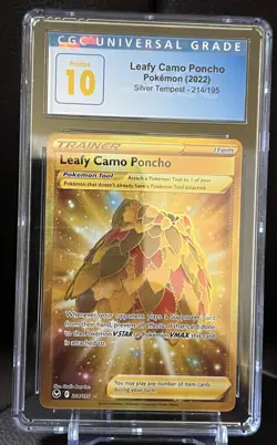 Leafy Camo Poncho 214/195 Silver Tempest Gold Secret Rare Pokemon Card CGC 10 - Image 1