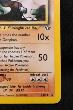 Donphan 21/111 LP+ Neo Genesis Regular Rare Unlimited Pokemon TCG Card - Image 4