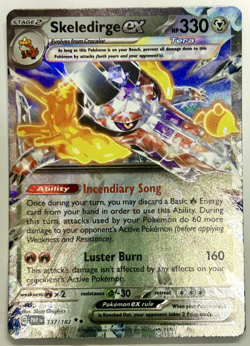 Pokemon Card Skeledirge ex 137/182 Paradox Rift Double Rare Holo Near Mint - Image 1