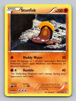 Stunfisk 83/113 Uncommon Legendary Treasures Pokemon Yuka Morii Clay - Image 1