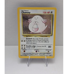 Pokemon TCG Chansey Holo Rare 3/102 Base Set Unlimited EN 1999 WOTC - Image 1