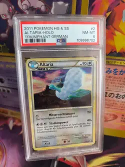 Pokemon Card Altaria Triumphant Triumph Holo 2009 Rare Vintage Deutsch PSA 8 - Image 1