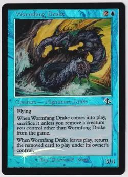 MTG Foil 1X Wormfang Drake X1 Judgment Magic - MP/PL - Image 1