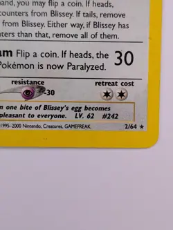 Pokemon Blissey Holo Neo Revelation #2/64 MP TCG - Image 5