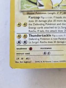 Pokemon Lt. Surge's Raichu Gym Challenge 1st Edition Rare 11/132 Wizards 2000 - Image 2