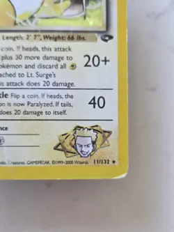 Pokemon Lt. Surge's Raichu Gym Challenge 1st Edition Rare 11/132 Wizards 2000 - Image 3