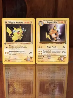 Pokemon TCG Lt. Surge's 1st Ed. Pikachu Gym Heroes W/ Raichu - Image 1