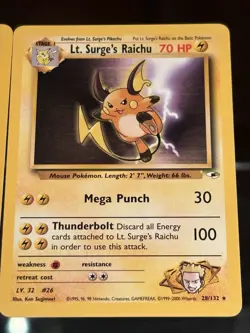 Pokemon TCG Lt. Surge's 1st Ed. Pikachu Gym Heroes W/ Raichu - Image 3