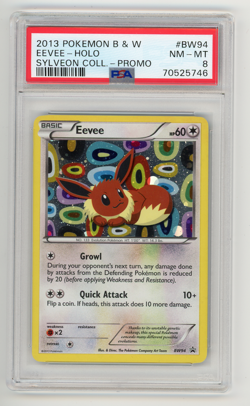 Pokemon Eevee Sylveon Coll. Black Star Holo Promo BW94 PSA 8 - Image 1