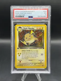 Pokemon Dark Raichu Team Rocket 1st Edition Holo Secret Rare #83 PSA 5 w/ SWIRL - Image 1