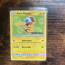 Ash's Pikachu - SM112 Promo Sun & Moon Promo Pokemon Near Mint - Image 1
