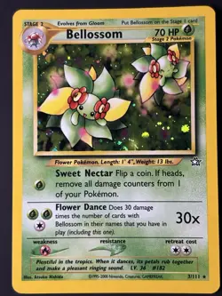 SWIRL Pokemon Bellossom Neo Genesis 3/111 Holo Foil Rare 2000 Pokemon TCG - Image 1